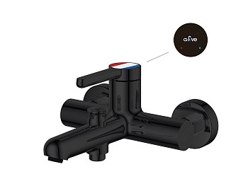 Смеситель для ванны (Lt) D35, серия Lotus черный, a-five