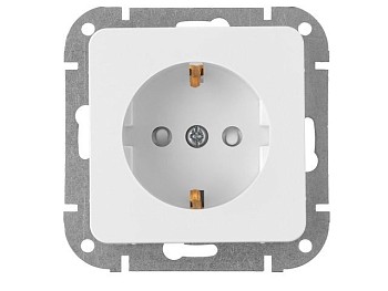 Розетка 1-ая (скрытая, с/з) белая, Astrum, BYLECTRICA