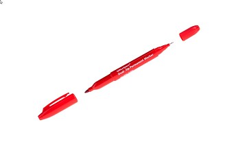 Маркер перманентный двухсторонний OfficeSpace красный, пулевидный, 0,8/2,2мм