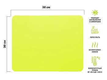 Коврик для выпечки и жарки силиконовый, прямоугольный, 38 х 30 см, зеленый, PERFECTO LINEA