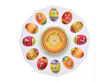 Блюдо для кулича и 12 яиц "Пасхальное", пластиковое, 25 см., MARMITON