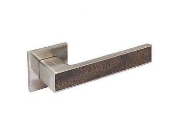 Ручка дверная  АЛЛЮР АРТ "ЛАНА" SN мат.никель/коричневое дерево (868KOD) ЗАЩИТ.ПЛЕНКА