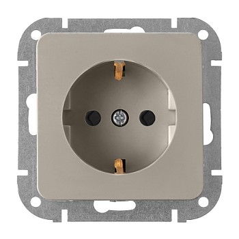 Розетка 1-ая (скрытая, с/з) песочная, Astrum, BYLECTRICA