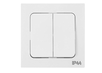 Выключатель 2 клав. (cкрытый, 10А) белый, Astrum, BYLECTRICA