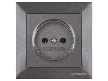 Розетка 1-ая (скрытая, б/з) дымчатая, DARIA, MUTLUSAN