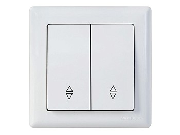 Выключатель проходной 2-клав. (скрытый, винт. зажим) белый, DARIA, MUTLUSAN