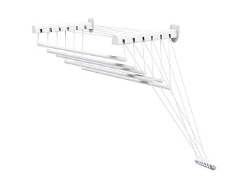 Сушилка для белья стеновая стальная 1,4 м, 6 стержней, белая, PERFECTO LINEA