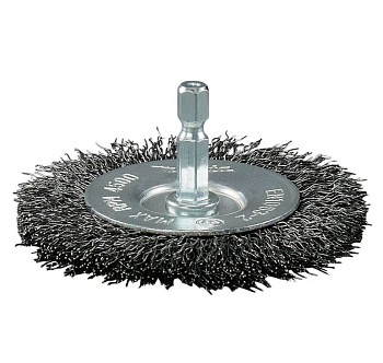 Щетка д/дрели дисковая 75 мм, толщина проволоки 0.3 мм, гофрированная, металл, 1/4" MAKITA