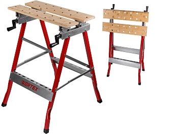 Верстак складной WORTEX WB 1060 в кор. БАМБУК, 605x640x800 мм, регулировка столешницы