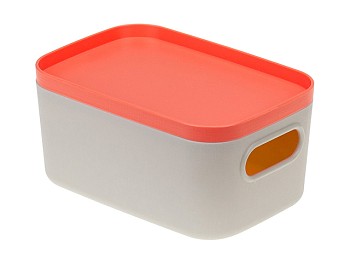 Ящик для хранения с крышкой ИНФИНИТИ 14х7х9,5 см (коралловый) IDEA