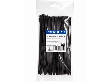 Хомут-стяжка 4.8х400 мм черный (100 шт в уп.) РФ