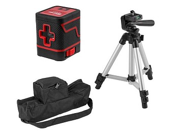 Нивелир лазерный Wortex LL 0210 X со штативом в кор. 2х110°, до 15 м, +/- 0.4 мм/м, зеленый