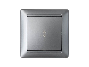 Выключатель 1 клав. проходной (скрытый, 10А) серебро, Стиль, Bylectrica