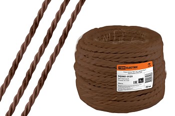 Ретро провод "Эко" 3х1,5 витой, коричневый (50м) TDM