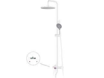 Душевая система (Lt) D35, серия Lotus белый, a-five
