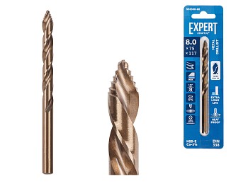 Сверло по металлу ц/х 8.0х75х117 мм HSS-Co EXPERT STARTUL