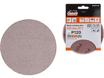 Шлифлист 125мм круг Р120 сетка, самосцепл. 5шт. GEPARD (GP5019-120)