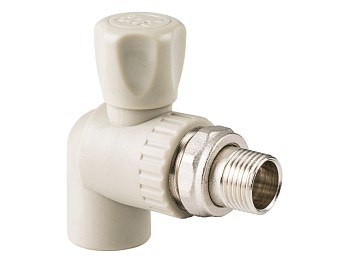 Кран шар. ПП для радиатора 20х1/2" угл., сер. РТП