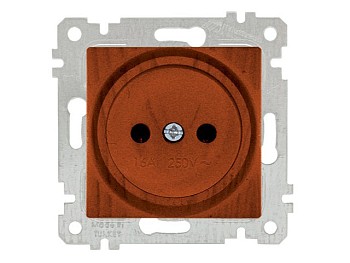 Розетка 1-ая (скрытая, без рамки, б/з) вишня, RITA, MUTLUSAN