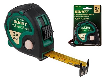 Рулетка  7,5м/25мм обрезин. корп. ВОЛАТ