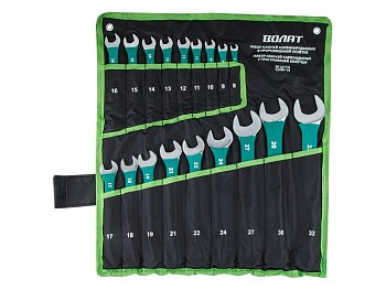 Набор ключей комбинир. 8-32мм 18шт в прорезиненной оплетке ВОЛАТ