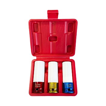 Набор тонкостенных насадок для откручивания колесных гаек и болтов 1/2" (17, 19, 21 мм) Хорекс Авто HZ 24.1.074SK