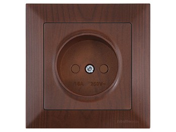 Розетка 1-ая (скрытая, б/з, шторки) орех, DARIA, MUTLUSAN