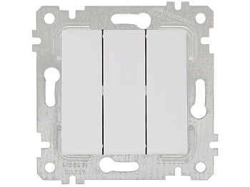 Выключатель 3-клав. (скрытый, без рамки, винт. зажим) белый, RITA, MUTLUSAN