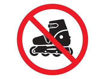 Наклейка запрещающий знак «На роликах не заходить» 150х150 мм REXANT