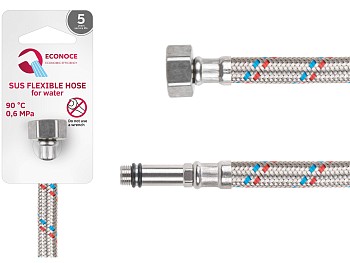 Подводка гибкая, SUS, иголка м10 длинная - гайка 1/2" 80 см ECONOCE